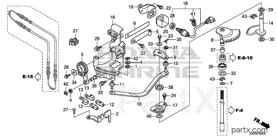 Honda BF250A LW - SHIFT SHAFT
