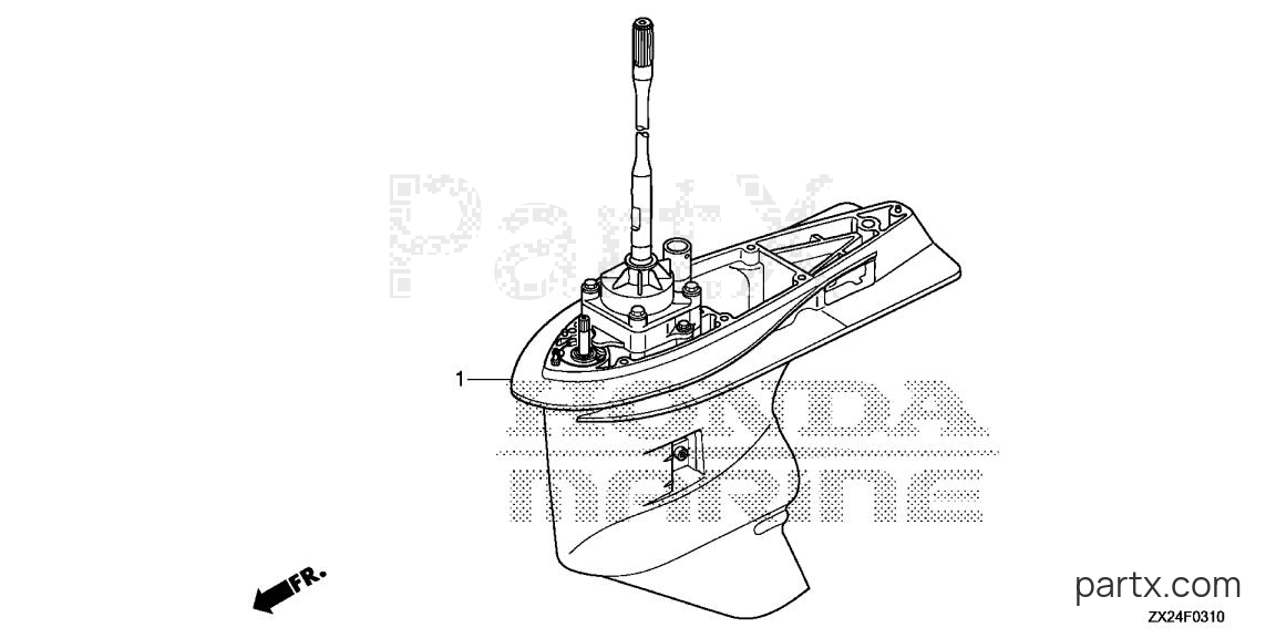 Honda BF250A XXA - GEAR CASE ASSY.