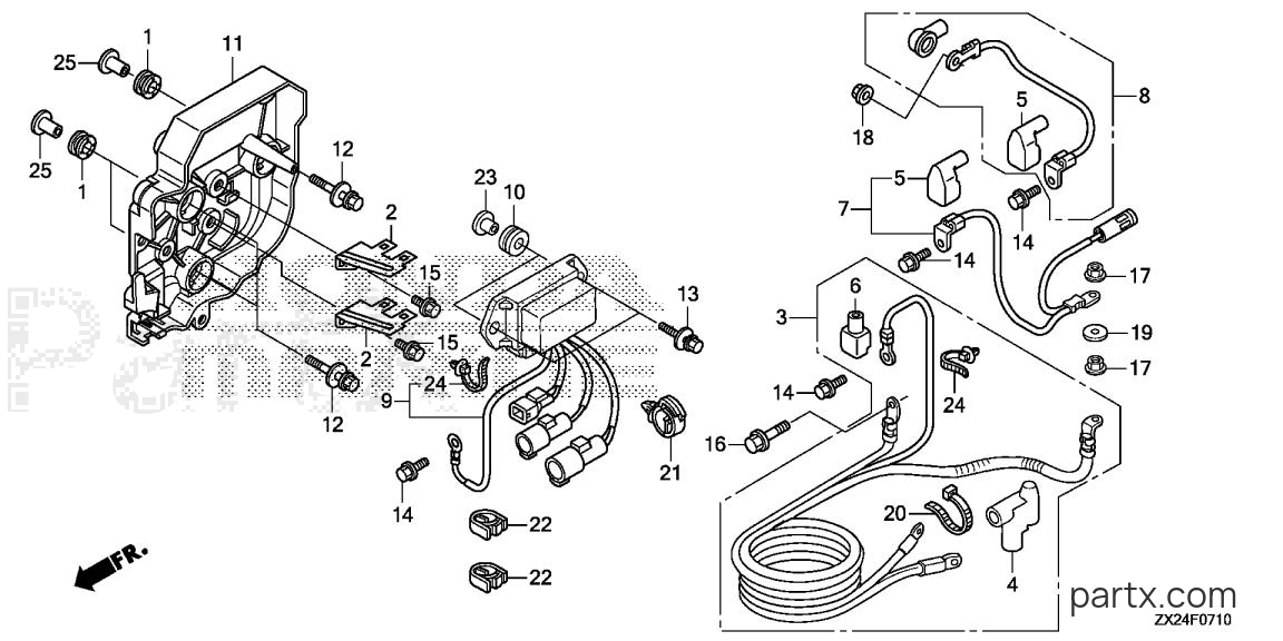 Honda BF250A LW - STARTER CABLE