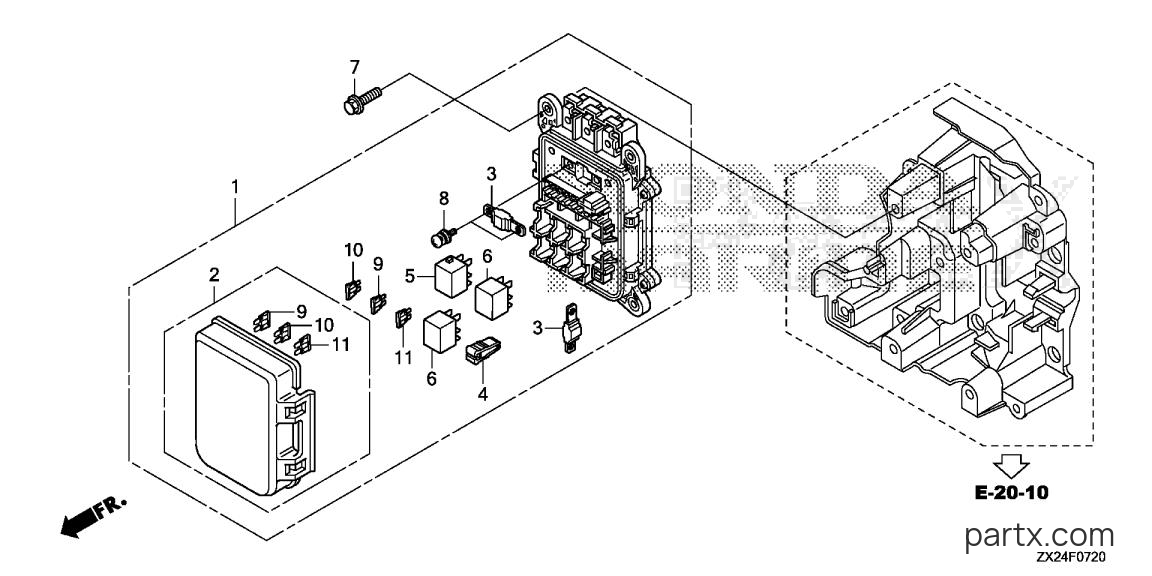Honda BF250A XA - FUSE BOX - RELAY