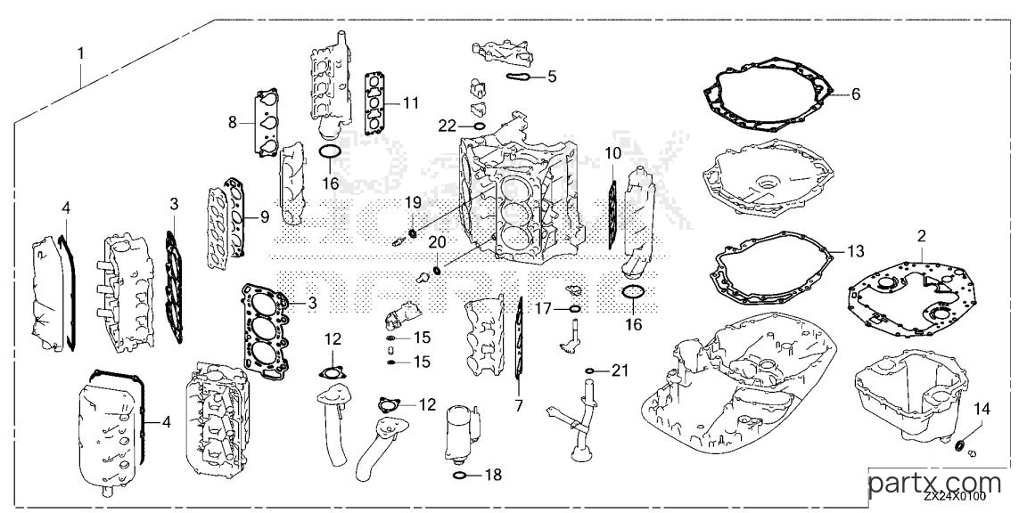 Honda BF250A XXCA - GASKET KIT