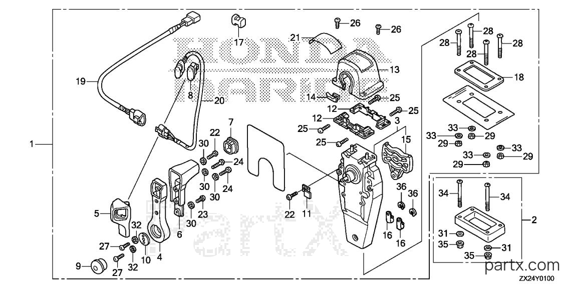 Honda BF250A XXA - REMOTE CONTROL (TOP MOUNT SINGLE TYPE) (R.)