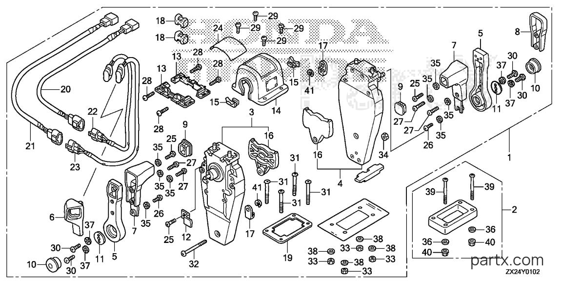 Honda BF250A XA - REMOTE CONTROL (TOP MOUNT DUAL TYPE) (R.)
