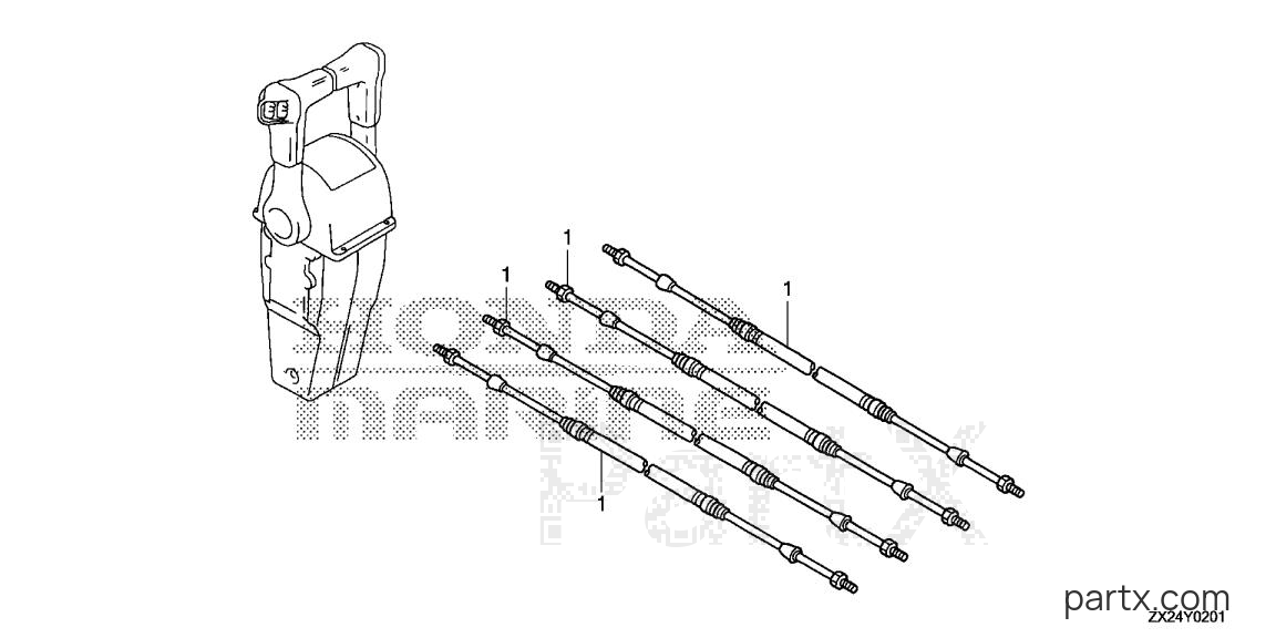 Honda BF250A XXA - CABLE (DUAL)