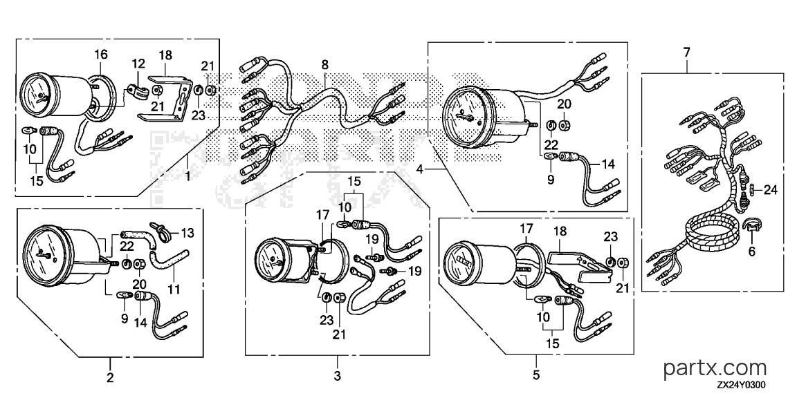 Honda BF250A LW - METER KIT