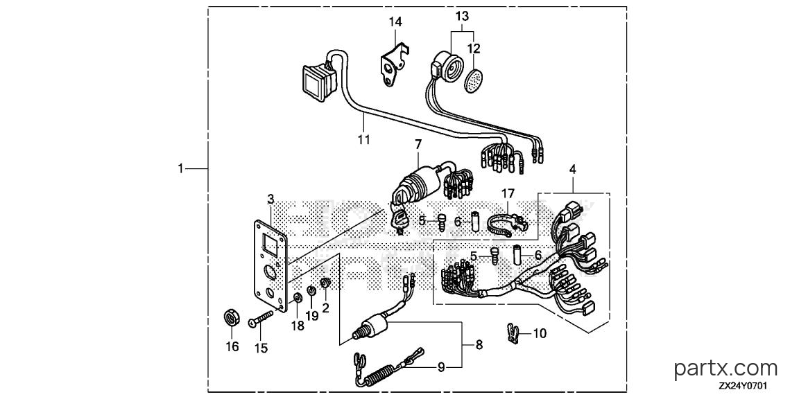 Honda BF250A XW - CONTROL PANEL (2)