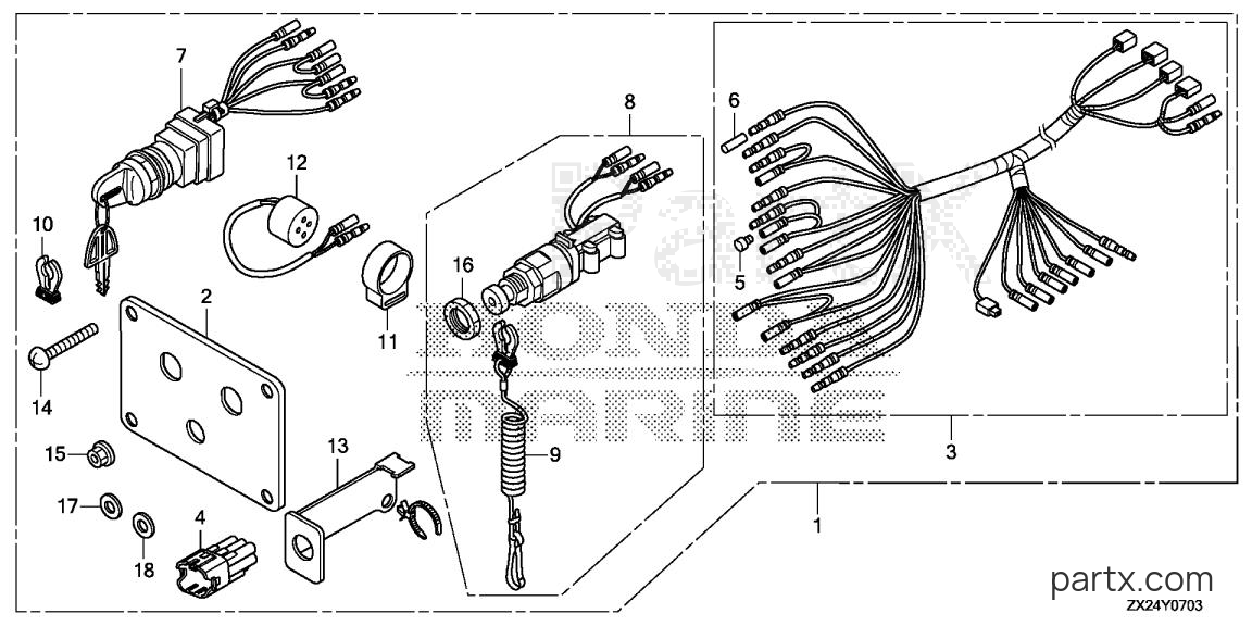 Honda BF250A XW - CONTROL PANEL (4)