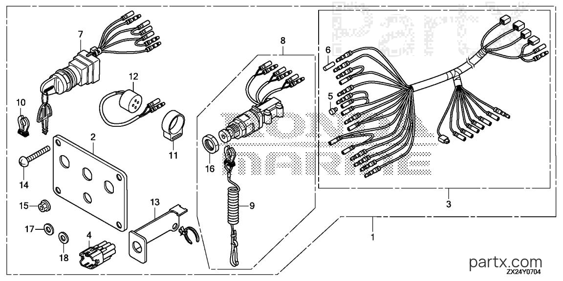Honda BF250A XXA - CONTROL PANEL (5)
