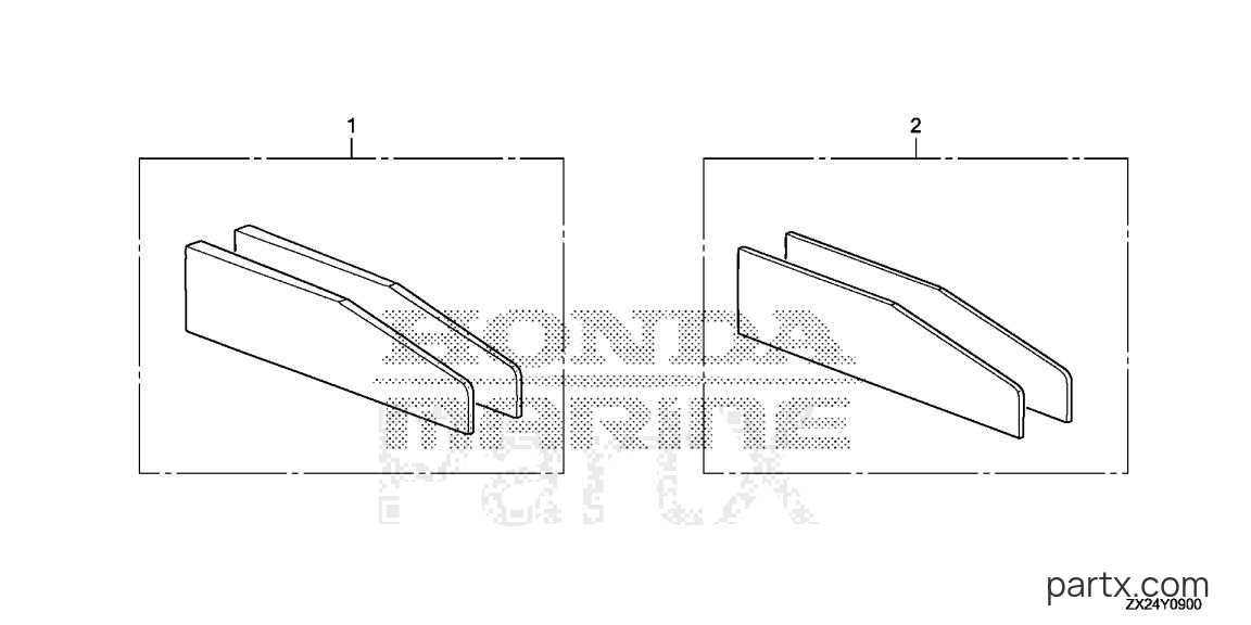 Honda BF250A LW - TRIM ADJUST PLATE SET