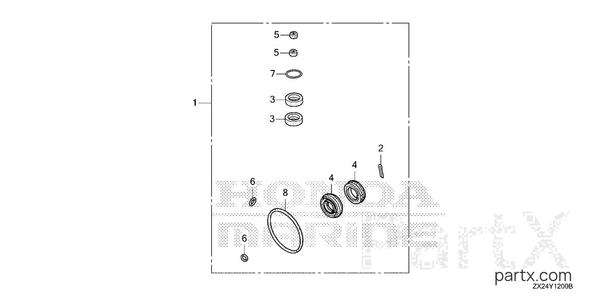 Honda BF250A XW - GEAR CASE KIT