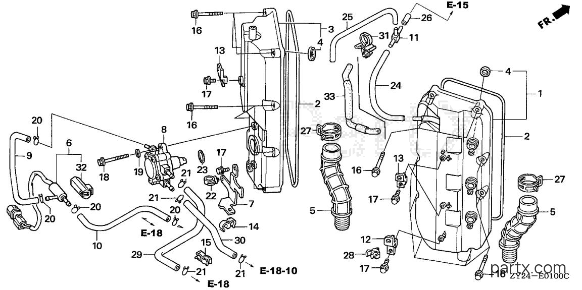 Honda BF200A3 LA - CYLINDER HEAD COVER