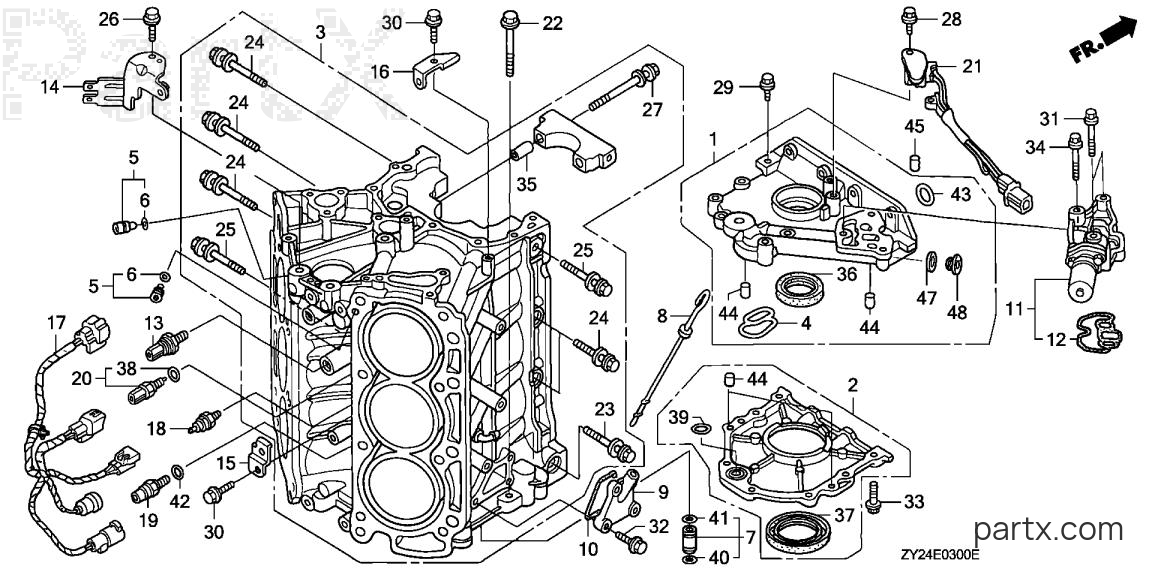 Honda BF200A3 XA - CYLINDER BLOCK