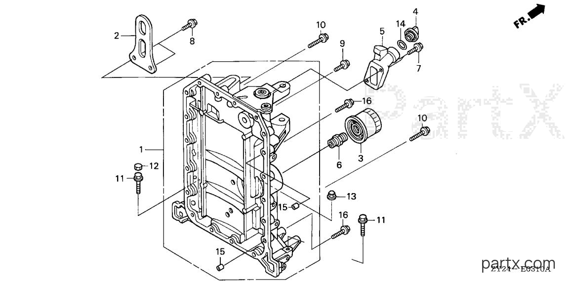 Honda BF200A4 XA - CRANKCASE