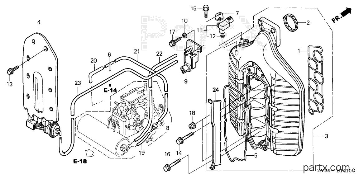 Honda BF225A2 LA - INTAKE MANIFOLD