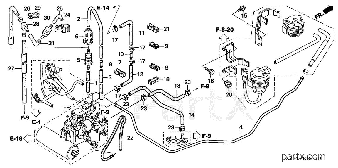 Honda BF200A2 XCA - PIPING