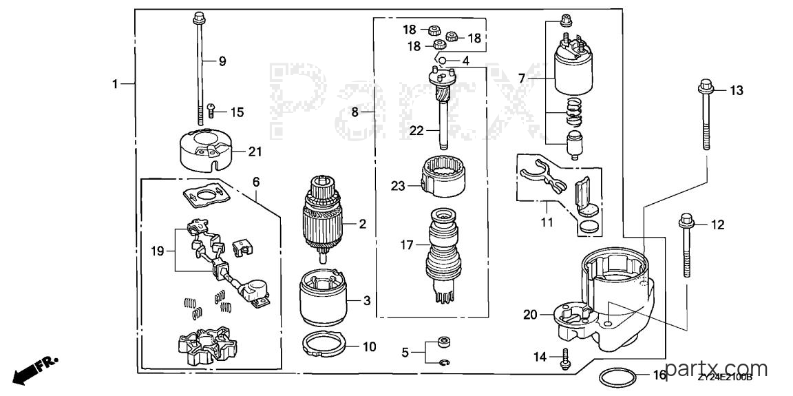 Honda BF200A4 LA - STARTER MOTOR