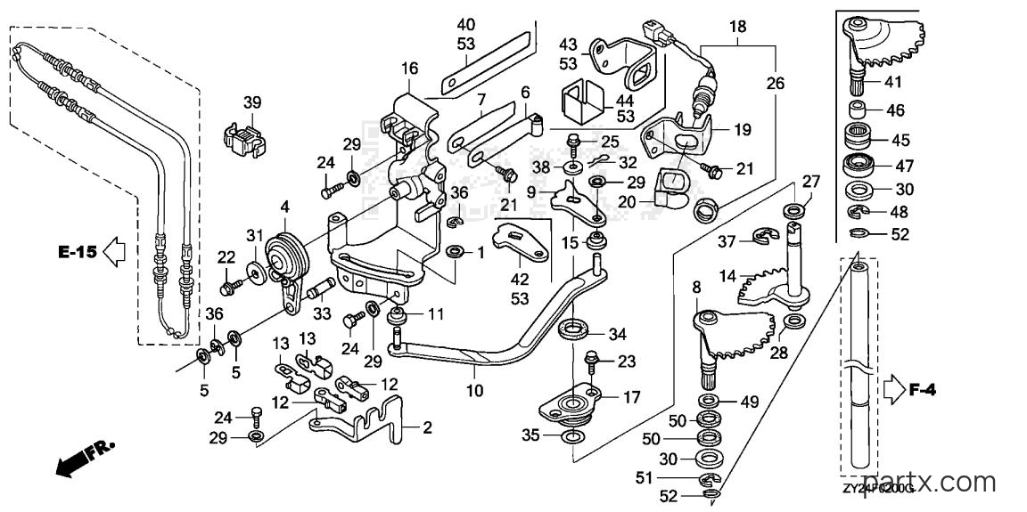 Honda BF225A2 XXCA - SHIFT SHAFT