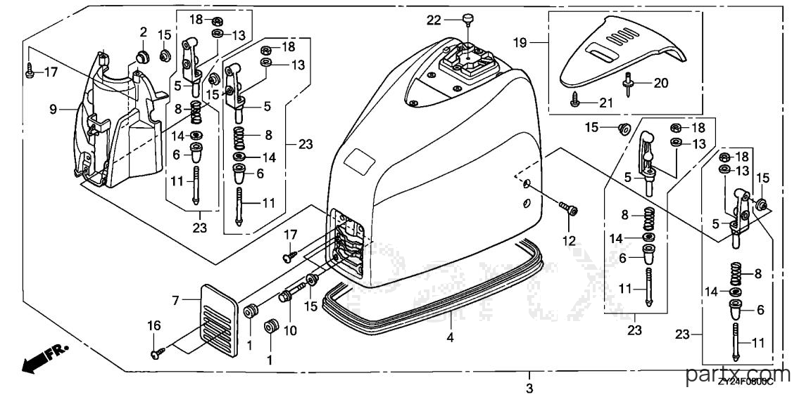 Honda BF225A4 XXA - ENGINE COVER