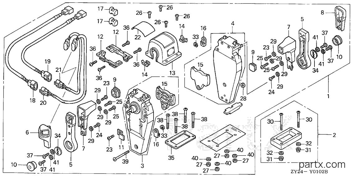 Honda BF200A5 XXA - REMOTE CONTROL (TOP MOUNT DUAL TYPE) (R.)