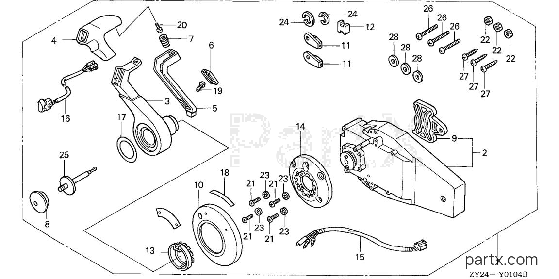 Honda BF200A4 XXCA - REMOTE CONTROL (FLUSH MOUNT TYPE) (R.)
