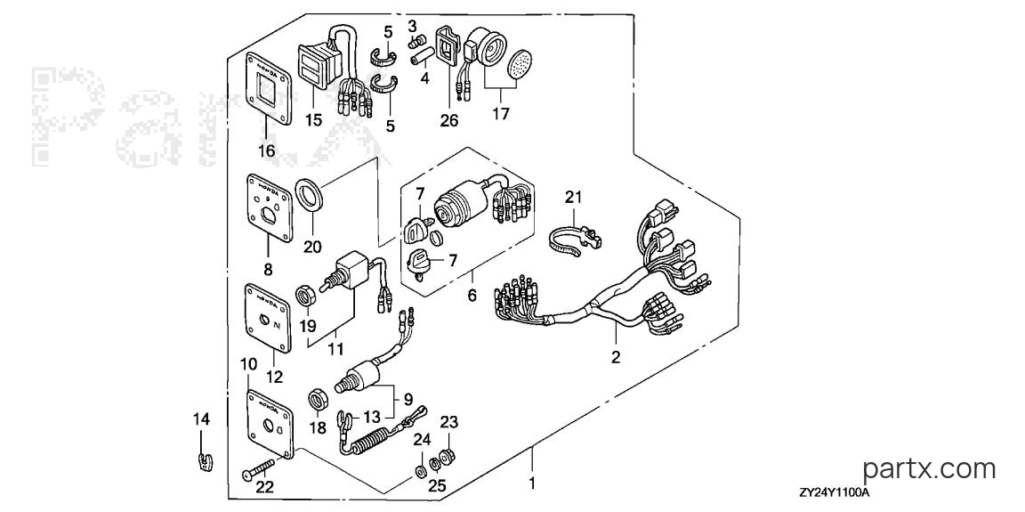 Honda BF225A2 XXCA - CONTROL PANEL KIT