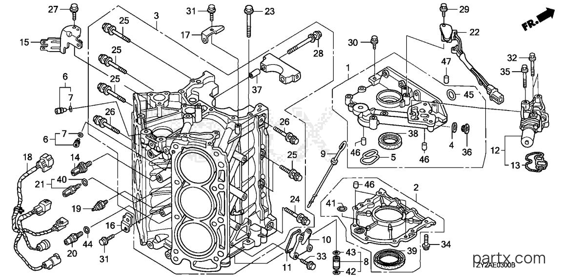 Honda BF200A6 XXCA - CYLINDER BLOCK