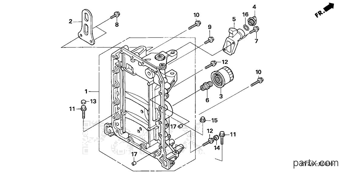 Honda BF200A6 XXA - CRANKCASE