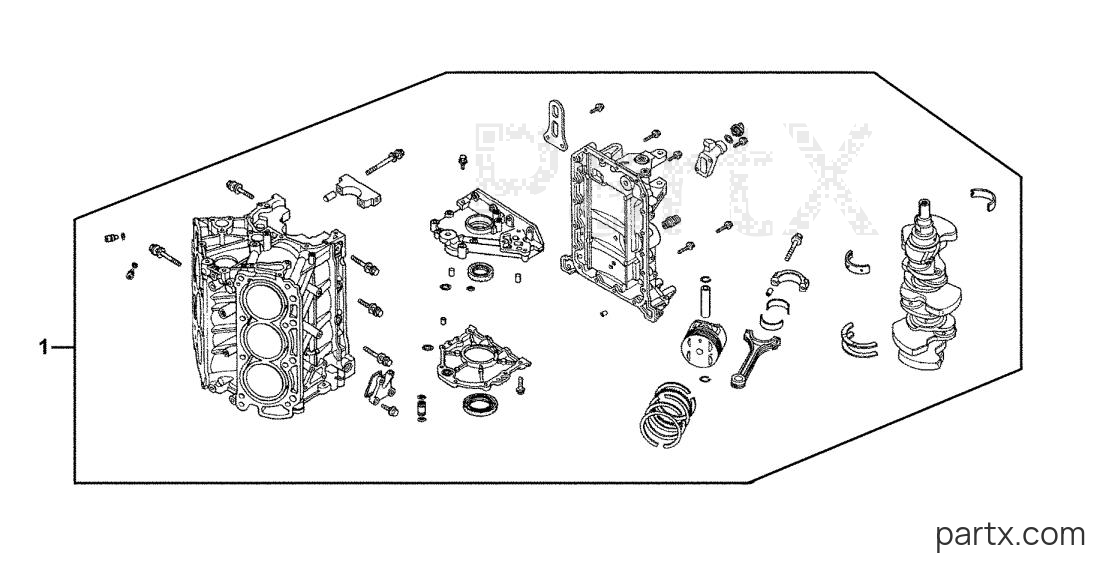Honda BF225AK0 LA - SHORT BLOCK