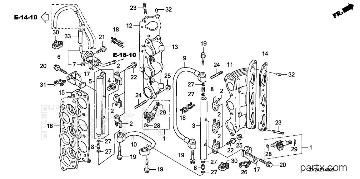 Honda BF225AK0 XA - FUEL PIPE - INJECTOR