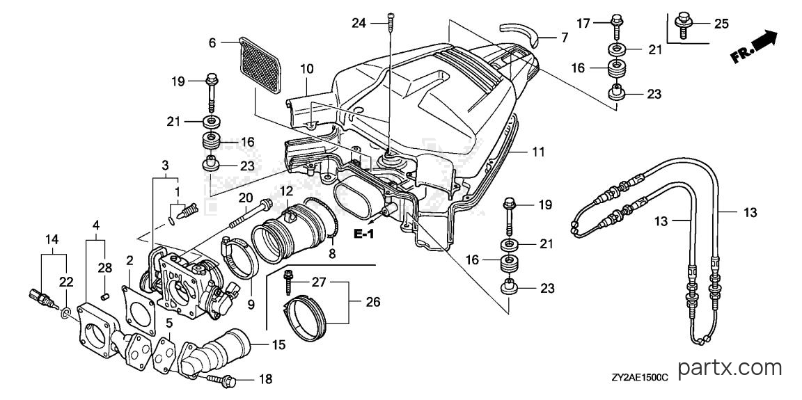 Honda BF200AK0 LA - THROTTLE BODY