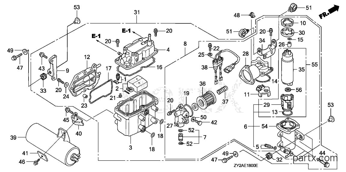Honda BF225A6 XCA - VAPOR SEPARATOR ASSY.
