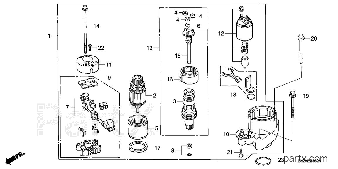 Honda BF200A6 XXCA - STARTER MOTOR