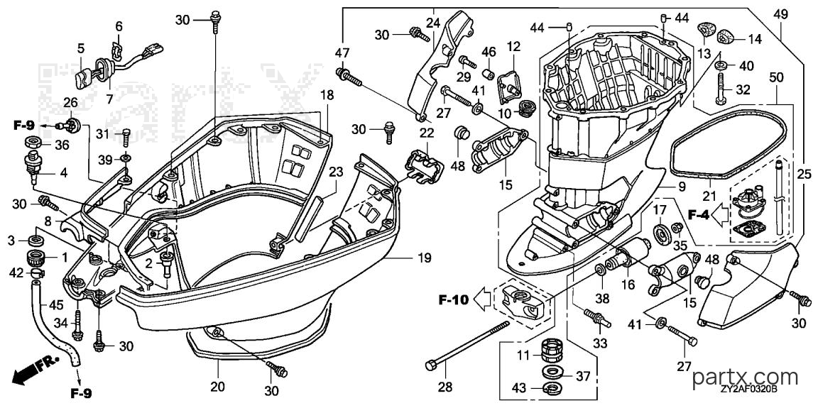 Honda BF225AK0 XA - EXTENSION CASE