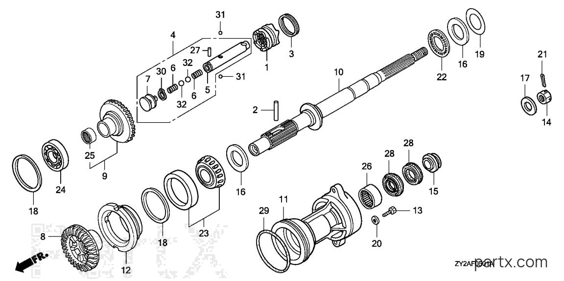 Honda BF225A6 XCA - PROPELLER SHAFT (2)