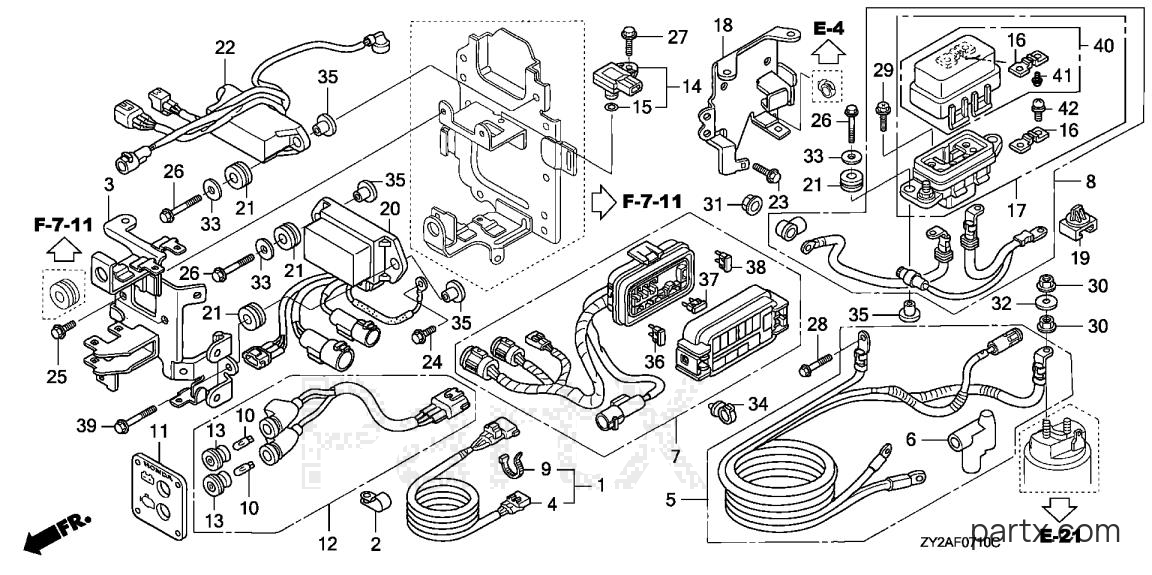 Honda BF225A6 XCA - STARTER CABLE