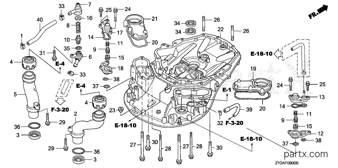 Honda BF200AK0 LA - MOUNT CASE