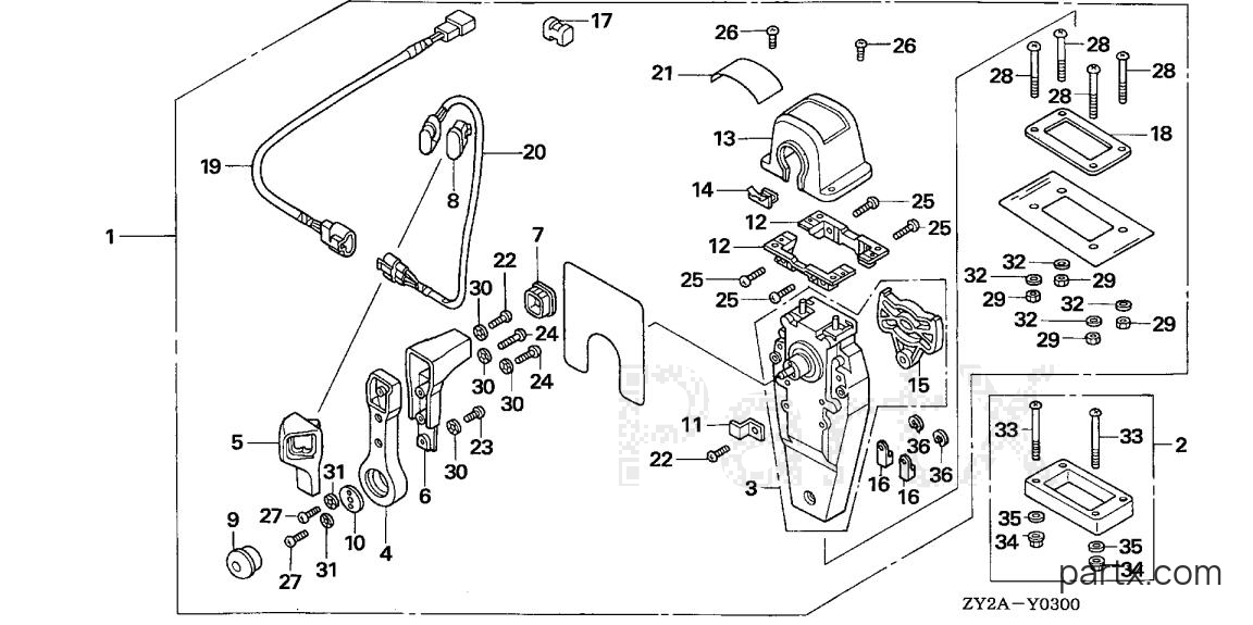Honda BF200A6 XCA - REMOTE CONTROL (TOP MOUNT SINGLE TYPE) (R.)