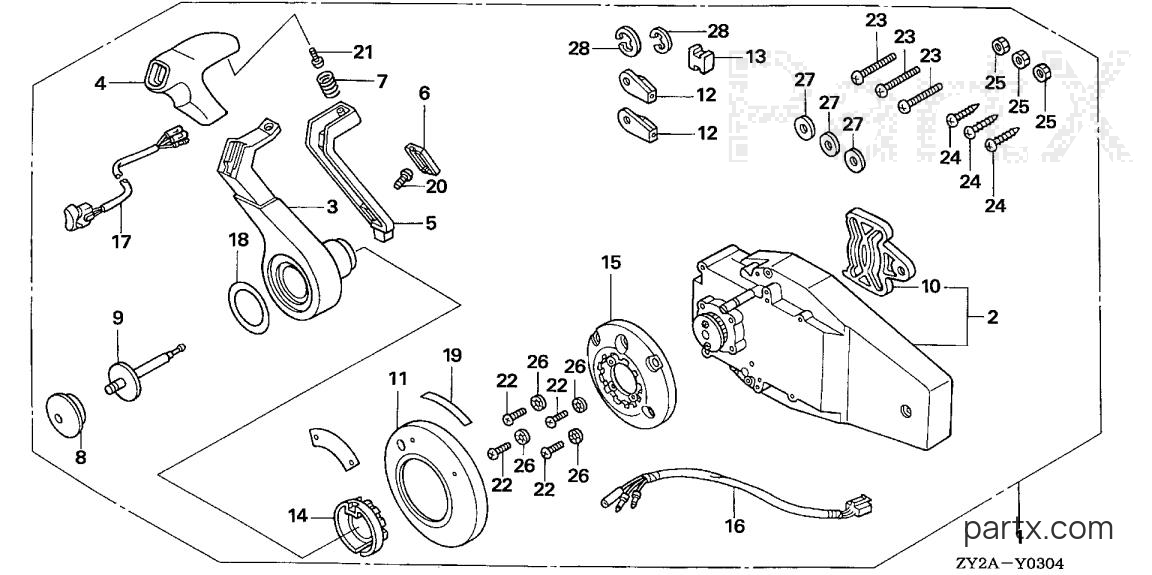Honda BF225AK0 LA - REMOTE CONTROL (FLUSH MOUNT TYPE) (R.)