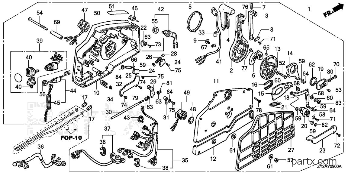Honda BF200A6 XXCA - REMOTE CONTROL (HI-LEX) (HANDLE CAP = GRAY)