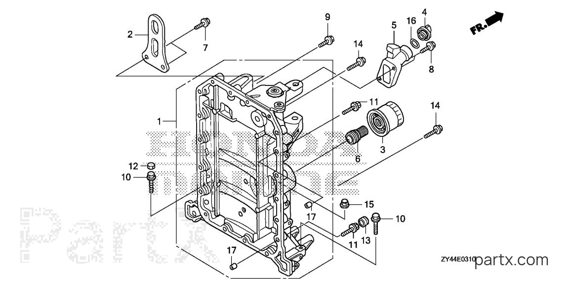 Honda BF200AK1 LA - CRANKCASE