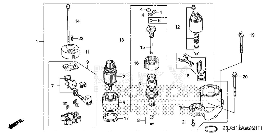 Honda BF225AK1 XCA - STARTER MOTOR