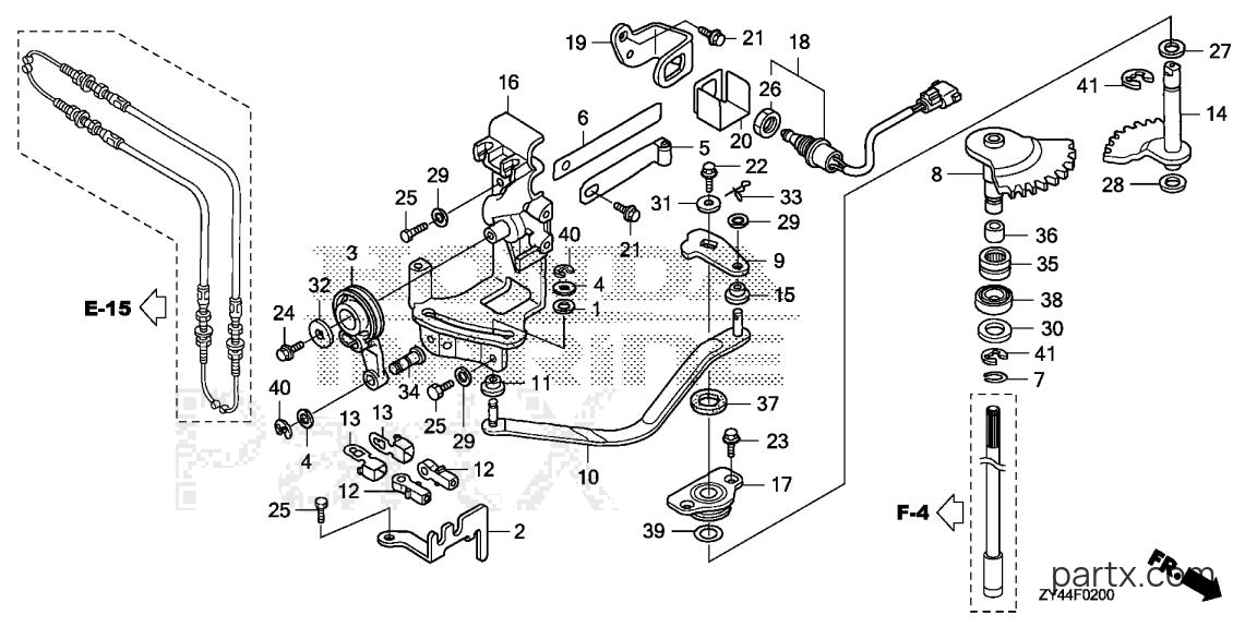 Honda BF225AK1 XXCA - SHIFT SHAFT