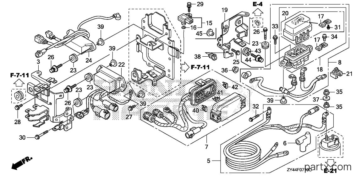 Honda BF175AK1 XCA - STARTER CABLE