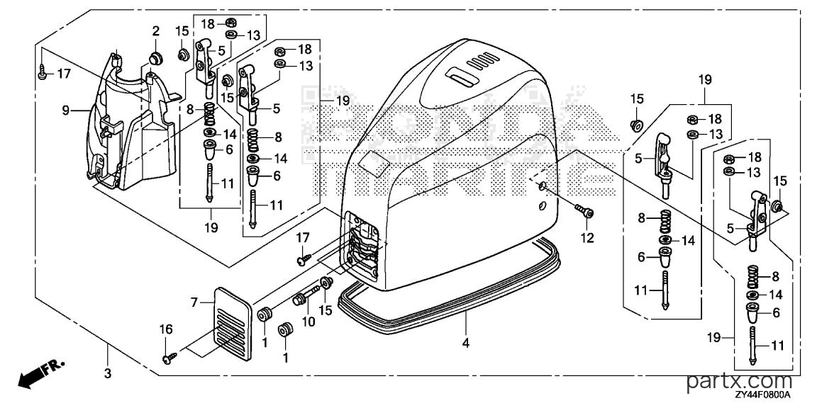 Honda BF225AK1 XXCA - ENGINE COVER