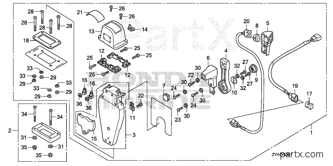 Honda BF225AK1 XXCA - REMOTE CONTROL (TOP MOUNT SINGLE TYPE) (L.)