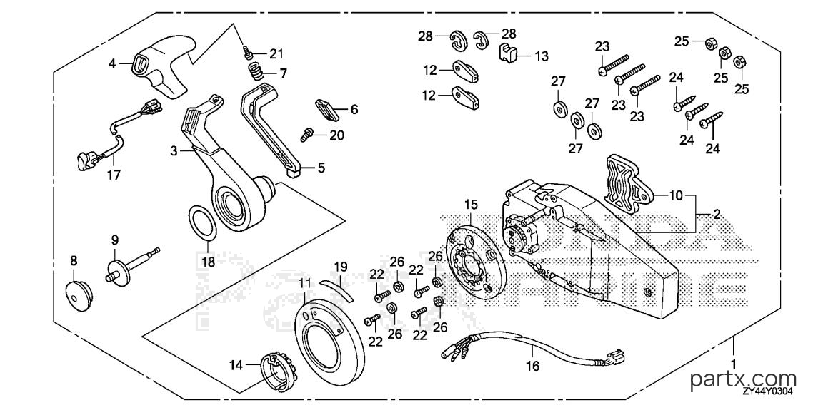 Honda BF225AK1 XXCA - REMOTE CONTROL (FLUSH MOUNT TYPE) (R.)