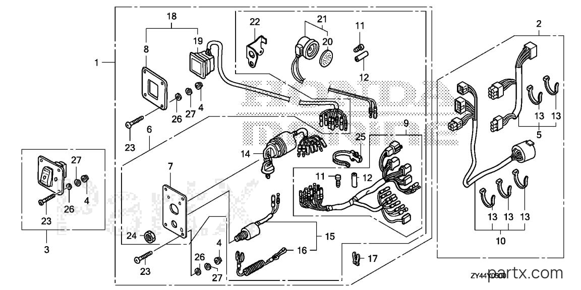 Honda BF200AK1 XA - SWITCH PANEL KIT (1)