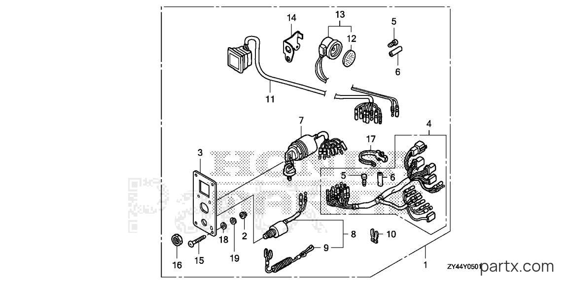 Honda BF200AK1 LA - SWITCH PANEL KIT (2)