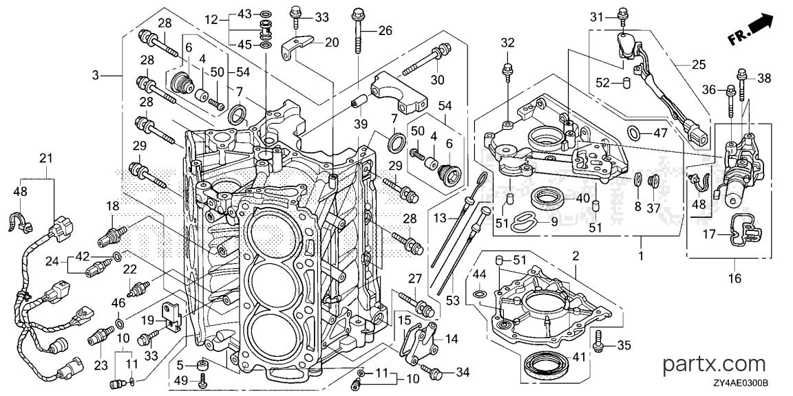 Honda BF225AK3 X5 - CYLINDER BLOCK