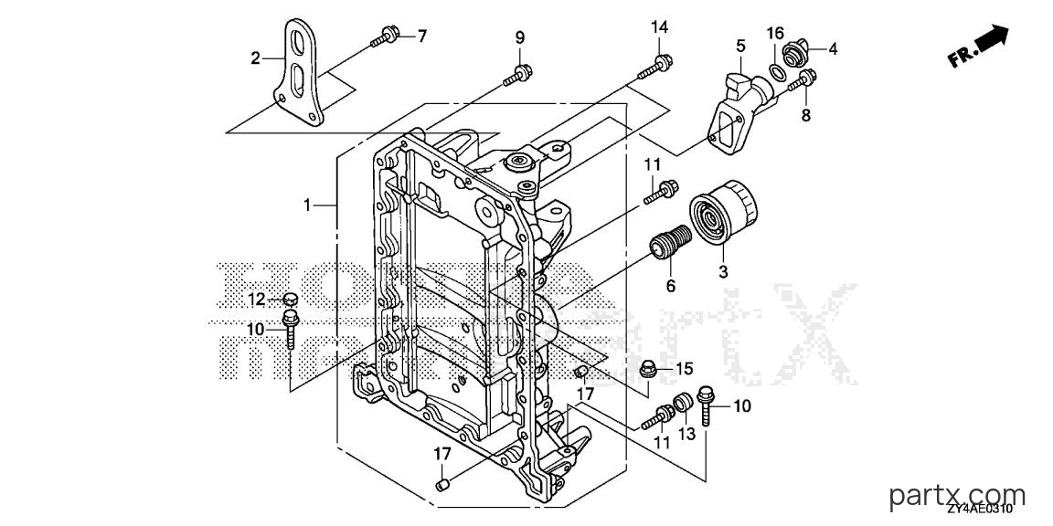 Honda BF200AK3 XCA - CRANKCASE